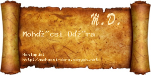 Mohácsi Dóra névjegykártya