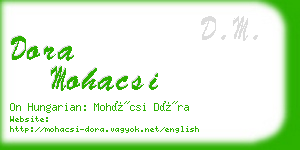 dora mohacsi business card